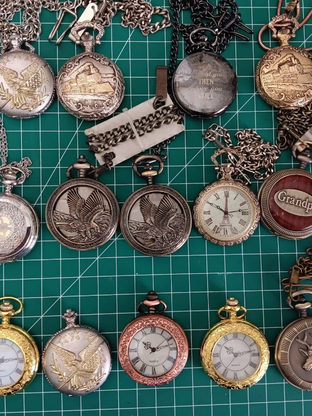 Bulk Lot of 20 Modern Quartz Pocket Watches - Folio & Unbranded (All Running)
